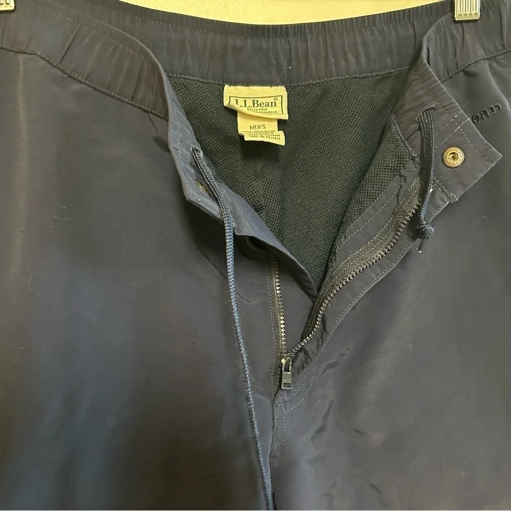 LL. Bean M‎ hiking outdoor pants ankle leg zip mesh lining navy